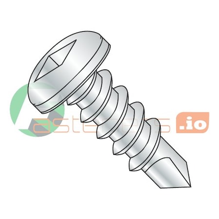 Newport Fasteners Self-Drilling Screw, #14 x 2 in, Zinc Plated Steel Pan Head Square Drive, 1000 PK 994316